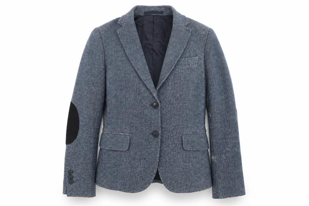 GANT Womens Blue Wool Herringbone Blazer Jacket Size 8