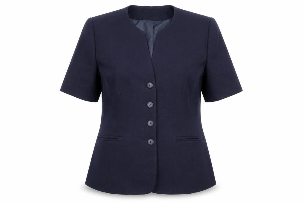 Paul Berman Women’s Blue Suit Jacket UK 14 Short Sleeve Workwear
