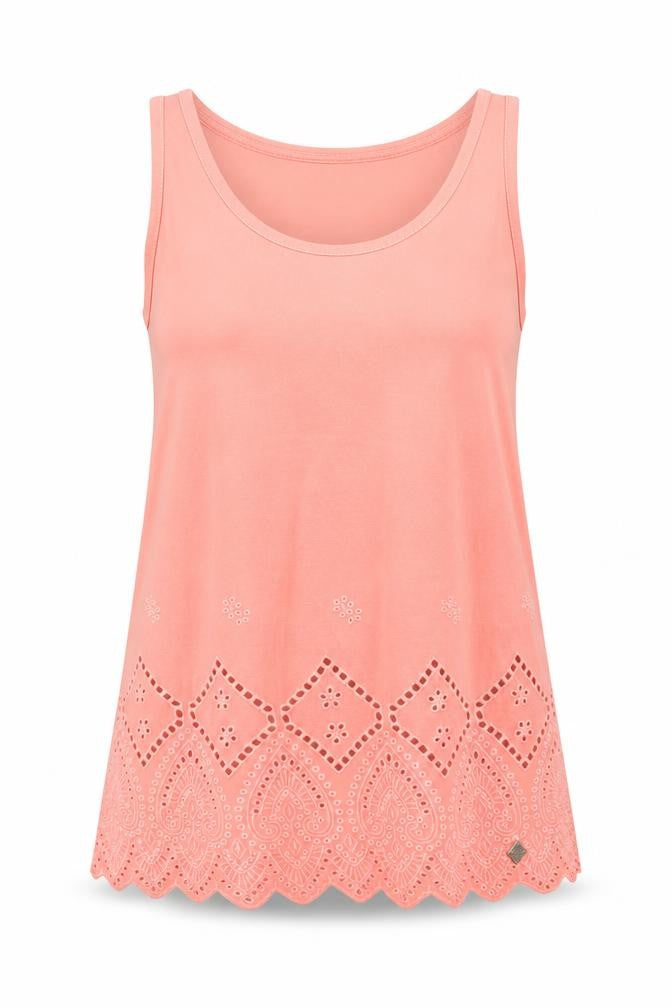 Superdry Women Pink XS Embroidered Cotton Tank Top