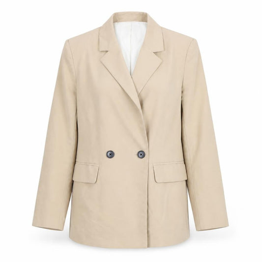 Bershka Women’s Beige XS Double-Breasted Blazer Jacket