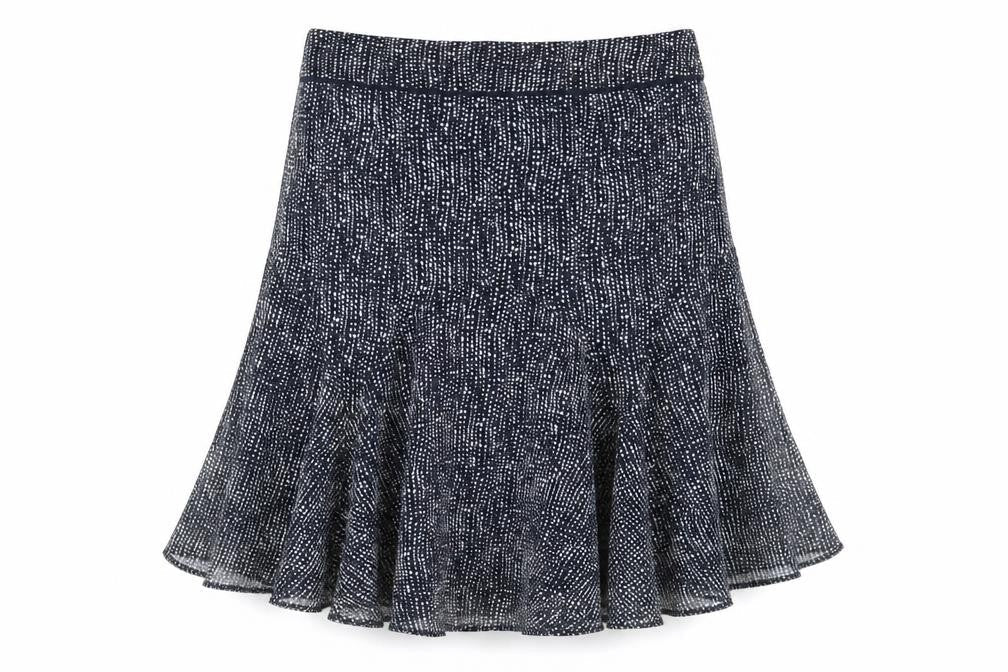 Marks & Spencer Women’s Blue Geometric Flare Skirt UK 18 Knee Length
