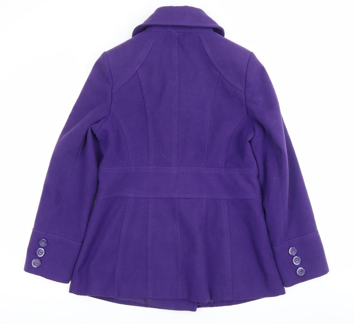Debenhams Women’s Purple Wool Blend Mid-Length Coat Size 14