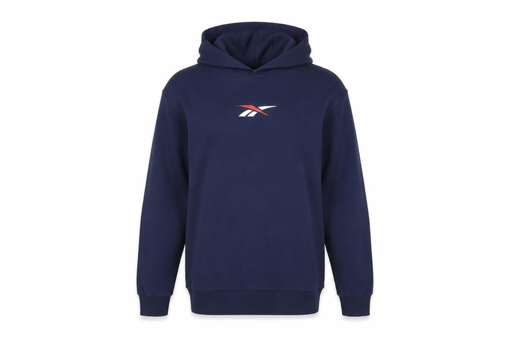 Reebok Boys Blue Pullover Hoodie Age 10-11 Years Cotton Logo Sportswear