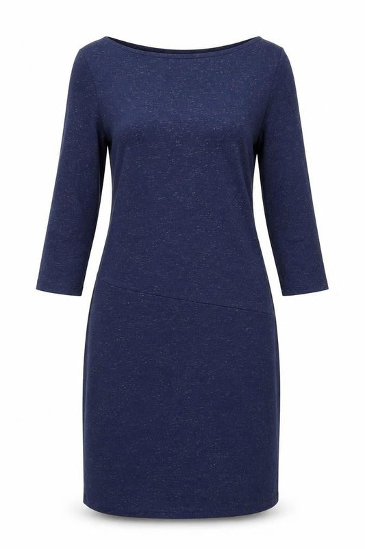 White Stuff Women's Blue Sheath Knee Length Dress UK 10 3/4 Sleeve