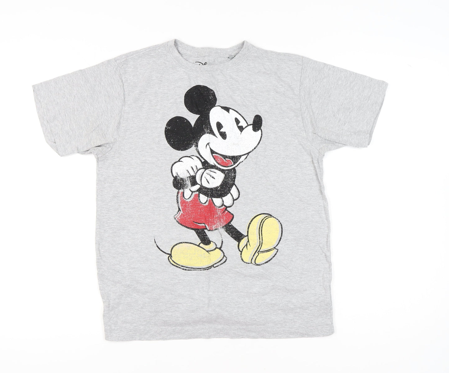 Disney Women’s Grey Mickey Mouse T-Shirt Size M Short Sleeve Cotton Blend