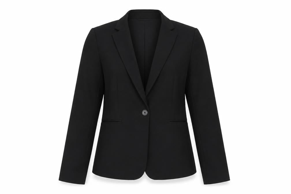 H&M Women’s Black Suit Jacket Size 12 Regular Notch Lapel Workwear