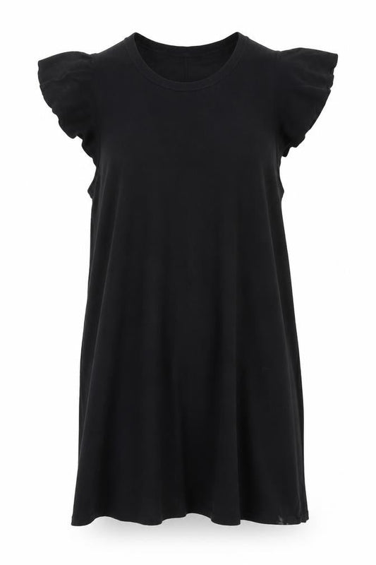 GAP Women’s Black Short Shift Dress L Flutter Sleeves