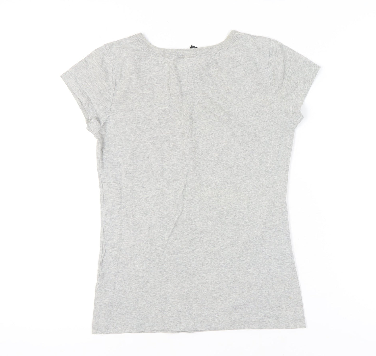 ONLY Womens Grey Peace Print Short Sleeve T-Shirt Size M