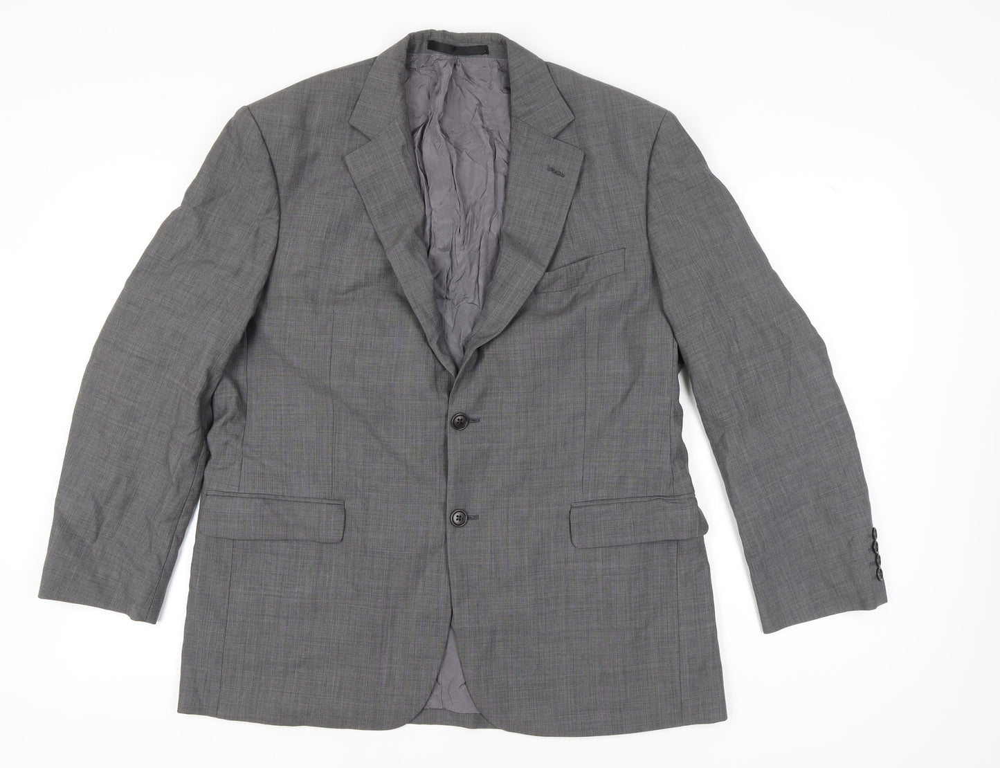 Marks and Spencer Mens Grey Wool Blazer Jacket 42R Medium Regular Fit