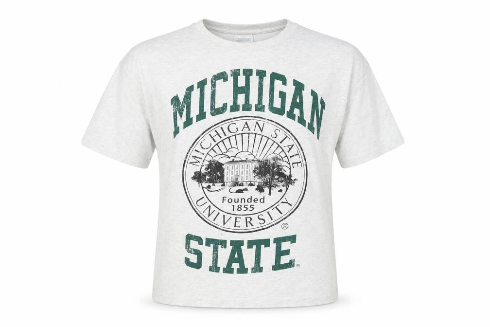 Primark Women’s Grey Michigan State T-Shirt M Short Sleeve Crew Neck