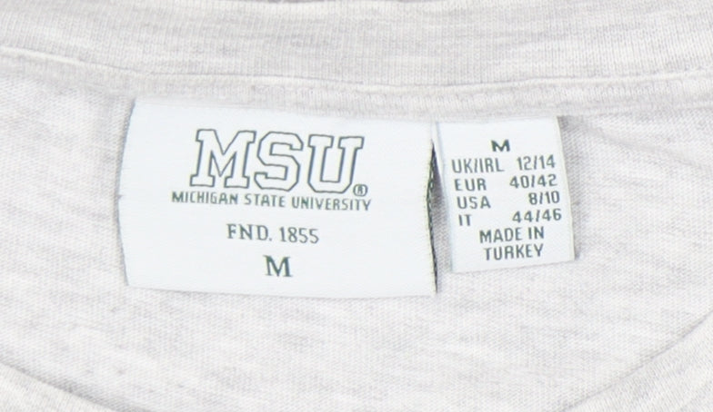 Primark Women’s Grey Michigan State T-Shirt M Short Sleeve Crew Neck