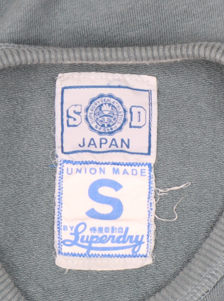 Superdry Women’s Blue Sweatshirt S Cotton Logo Print Crew Neck