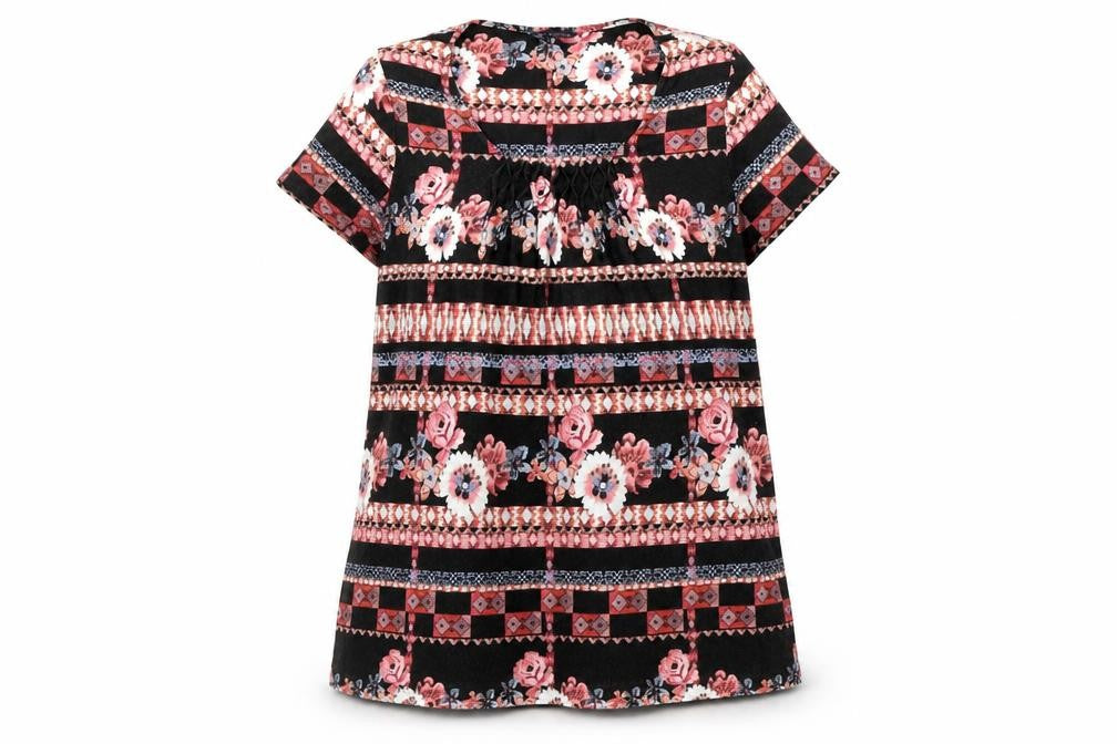 Marks & Spencer Womens Multicoloured Floral Tunic T-Shirt UK 14