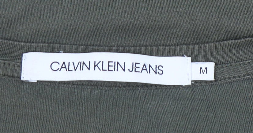 Calvin Klein Jeans Men's Green Medium Graphic Logo T-Shirt