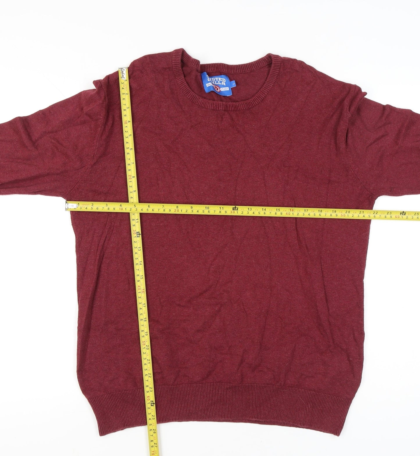 Twisted Gorilla Men's Red Cotton Blend Pullover Jumper Size L