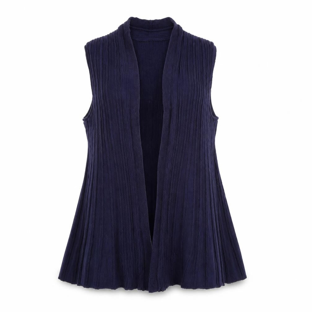 M&Co Womens Petite Blue Sleeveless Knit Vest Size M
