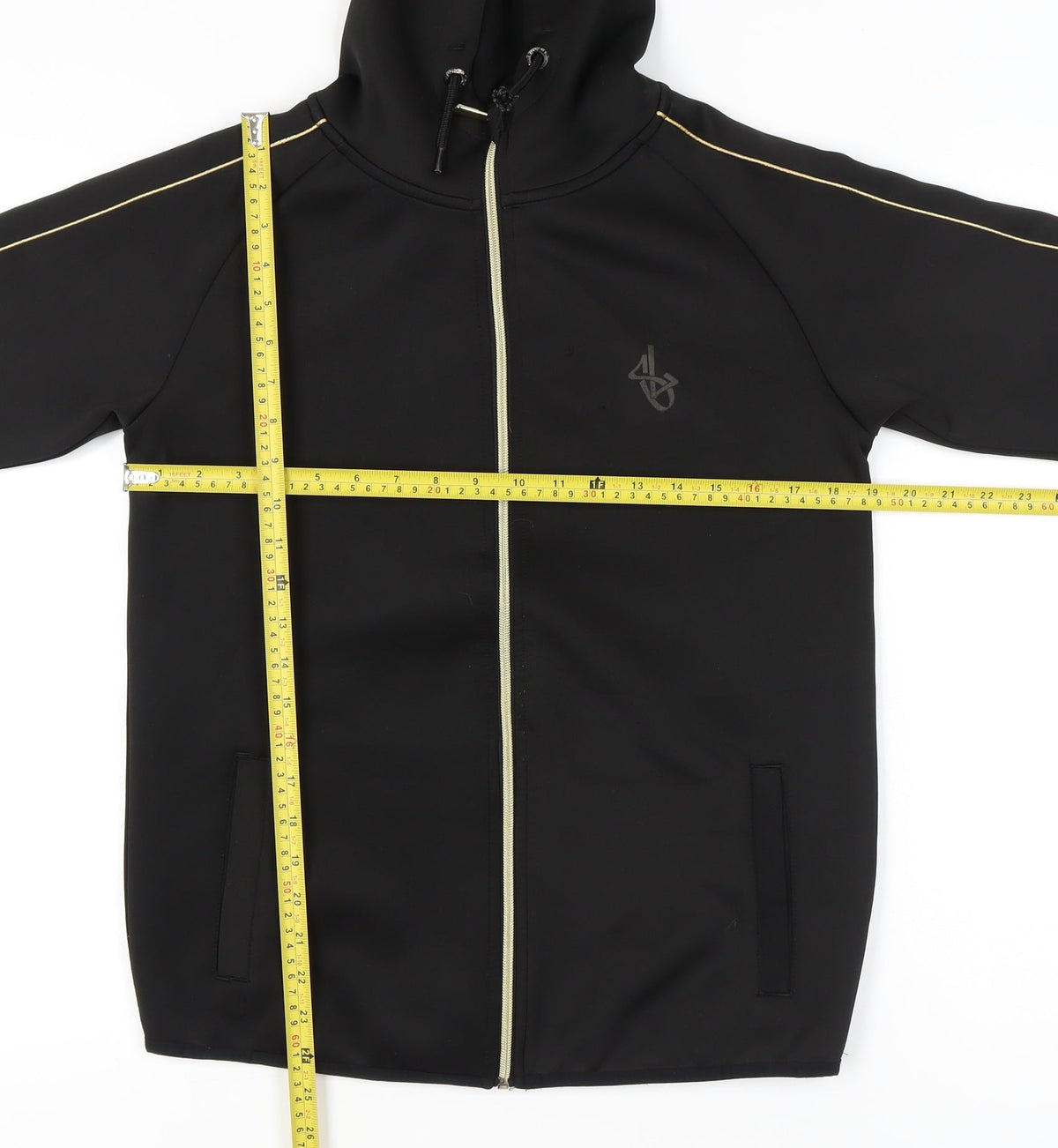 Sonneti Boys Black Full Zip Hoodie 12-13 Years Regular Fit Logo Jacket