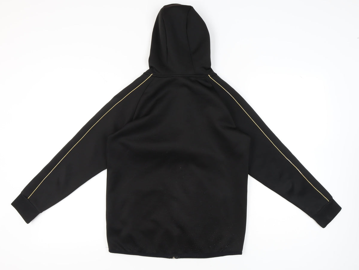 Sonneti Boys Black Full Zip Hoodie 12-13 Years Regular Fit Logo Jacket