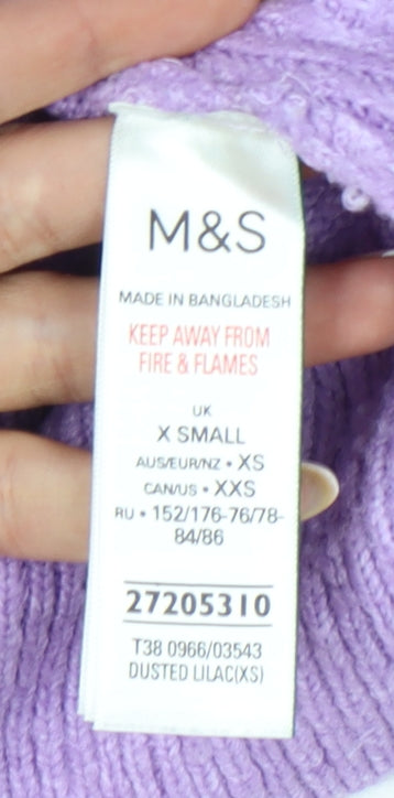 Marks and Spencer Women’s Purple XS Cable-Knit Jumper