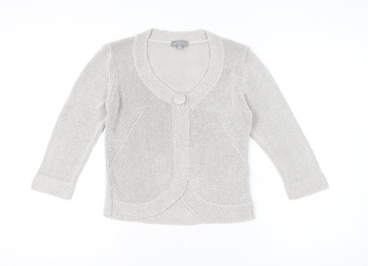 Marks and Spencer Women’s Grey Cardigan Size 12 Scoop Neck Knit