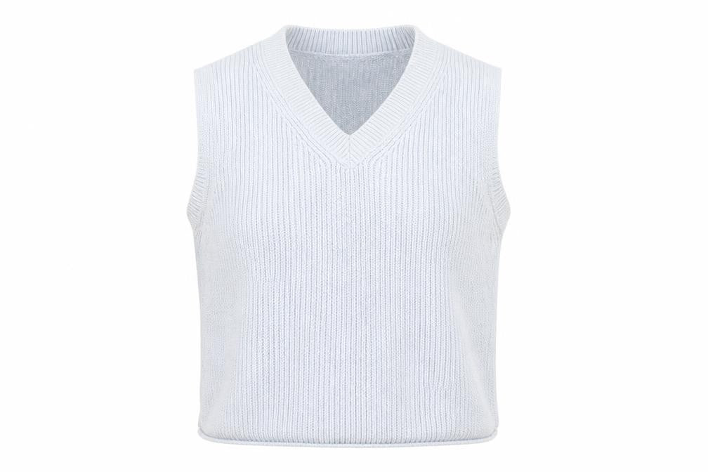 Zara Women’s Grey Knit V-Neck Sleeveless Jumper Vest Size S