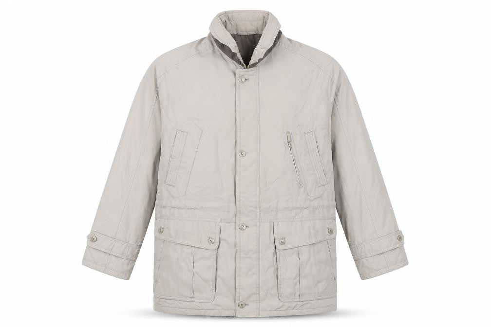Jupiter Mens Beige Military Jacket Size 54 Regular Fit Mid-Length