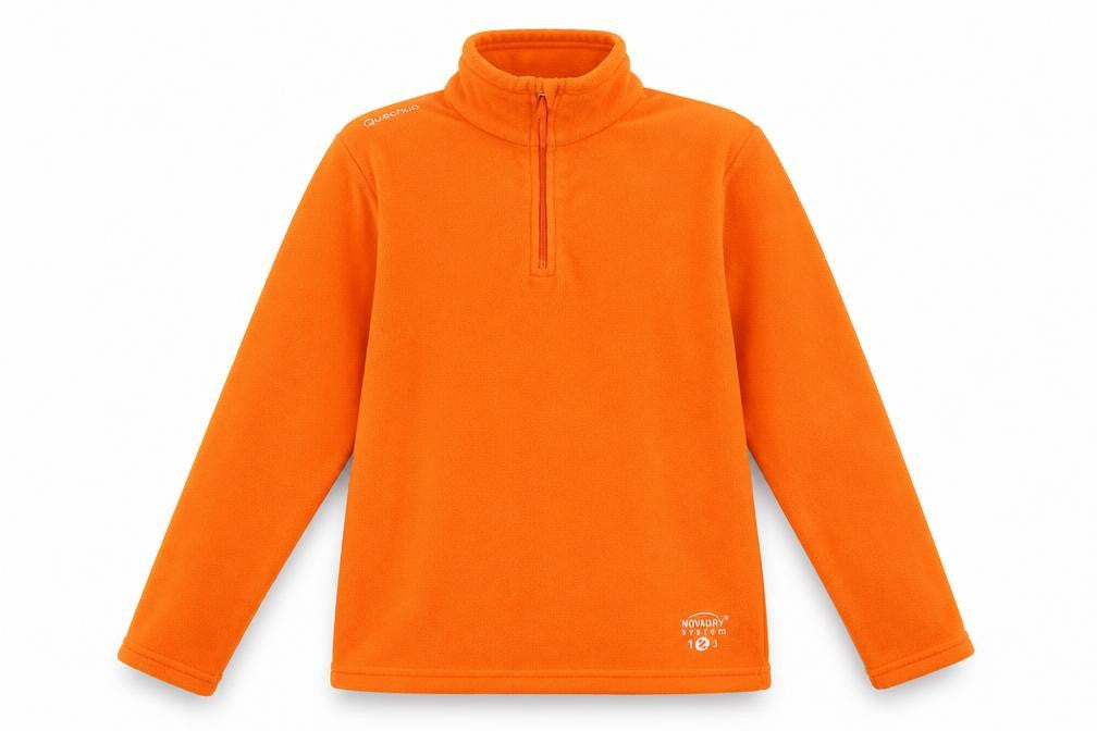Quechua Girls Orange 14 Years Fleece Pullover Sweatshirt Hiking