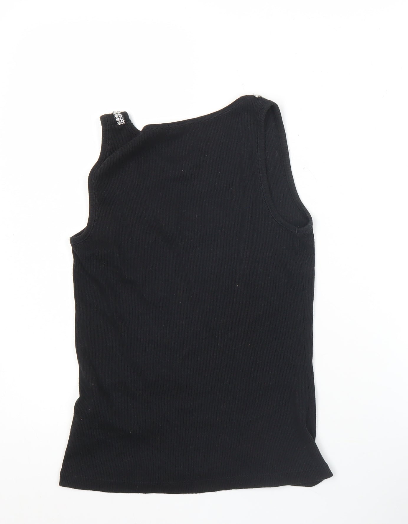 Zingara Womens Black Scoop Neck Beaded Tank Top Size M