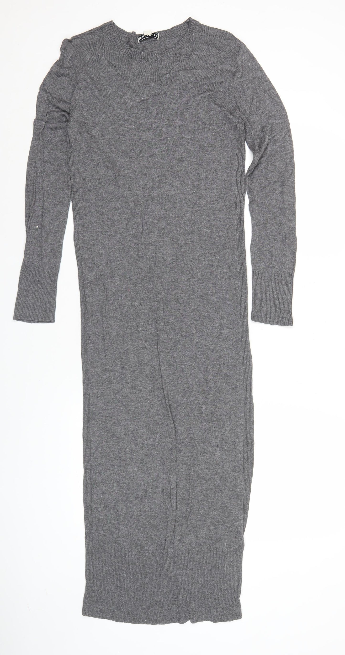 Whistles Women’s Grey Jumper Dress UK 10 Long Sleeve Knitwear