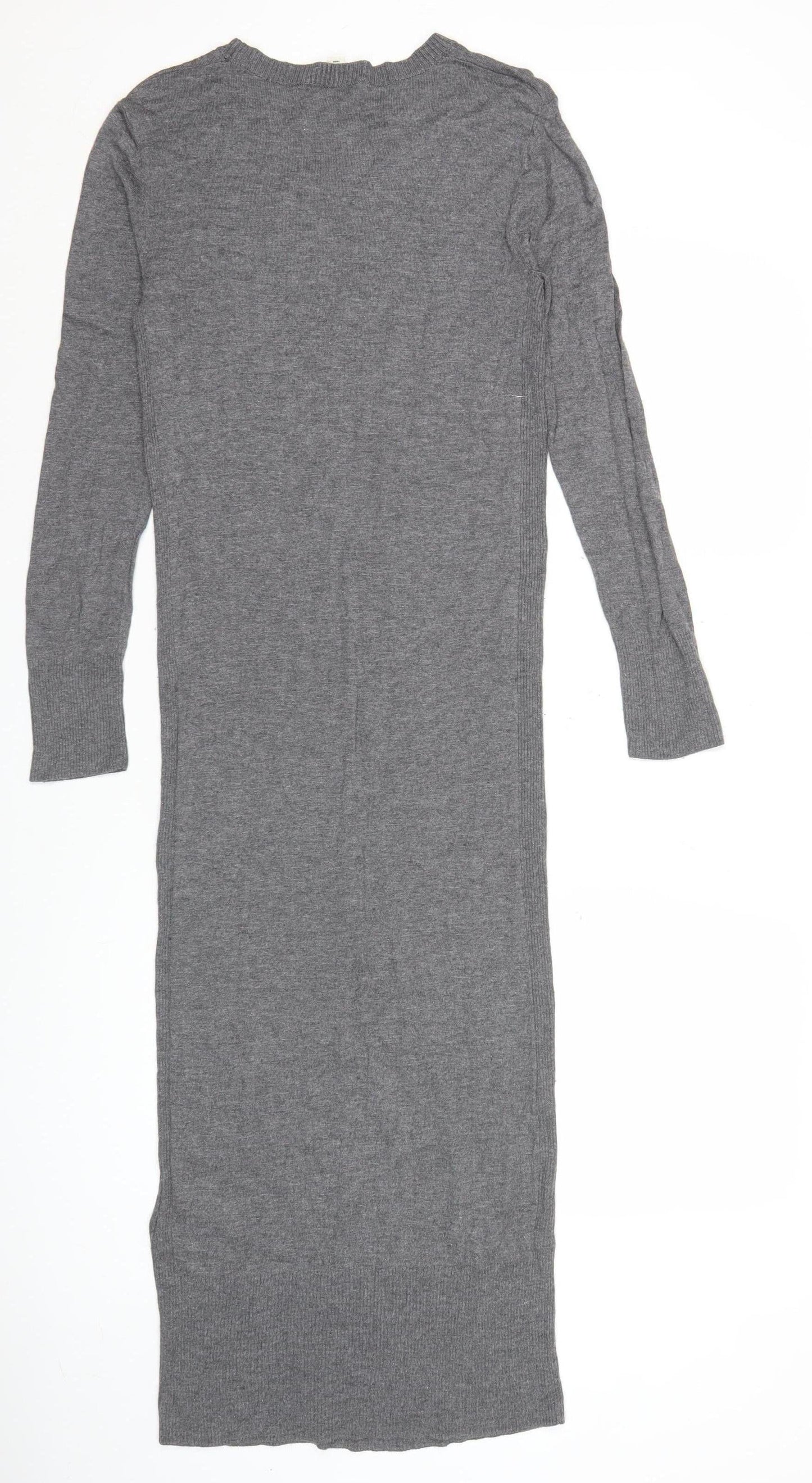 Whistles Women’s Grey Jumper Dress UK 10 Long Sleeve Knitwear