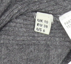 Whistles Women’s Grey Jumper Dress UK 10 Long Sleeve Knitwear