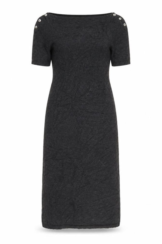 Phase Eight Women Black Size 10 Knit Shift Dress Buttons