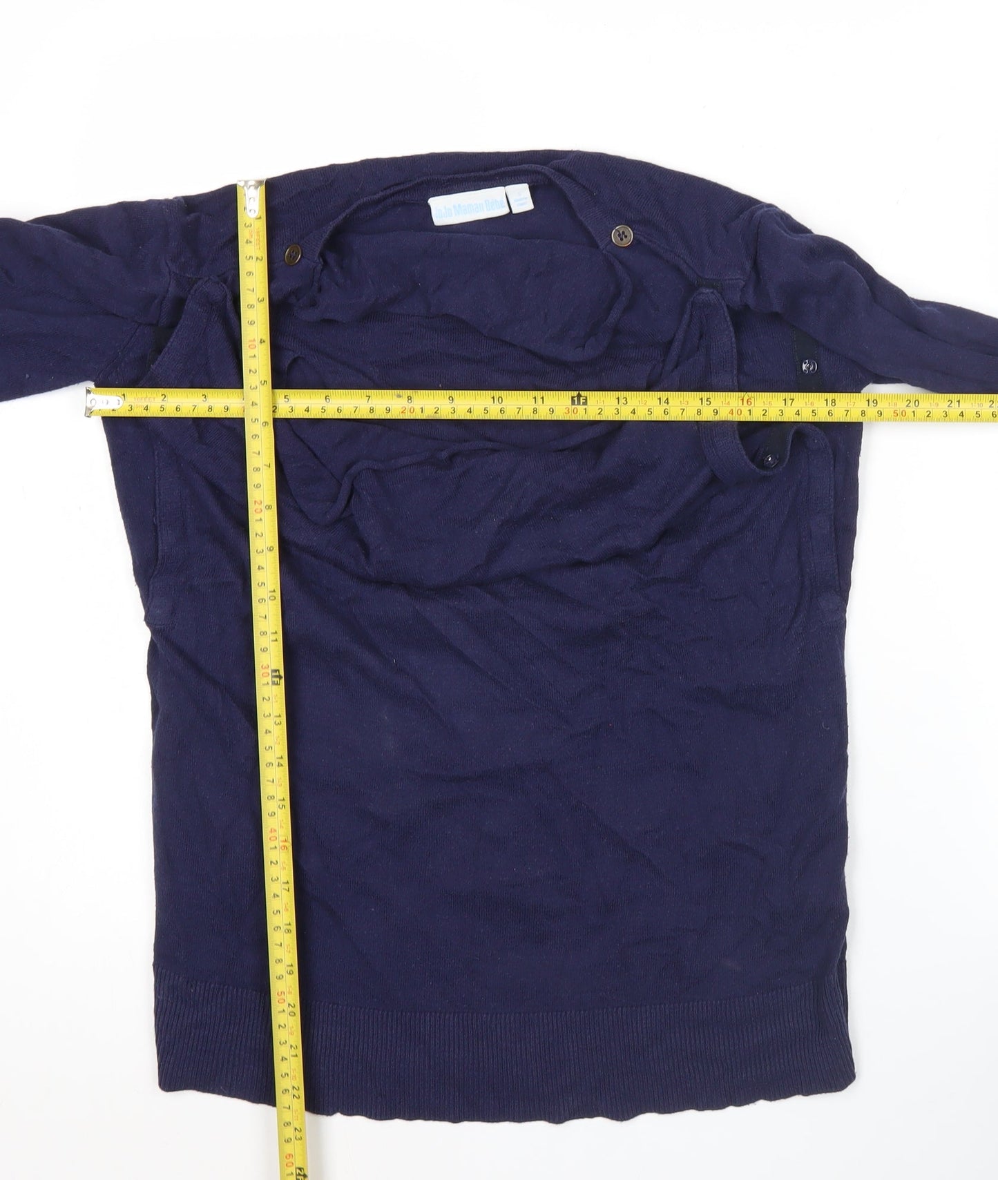 JoJo Maman Bébé Womens Blue Small Pullover Jumper Boat Neck Knit