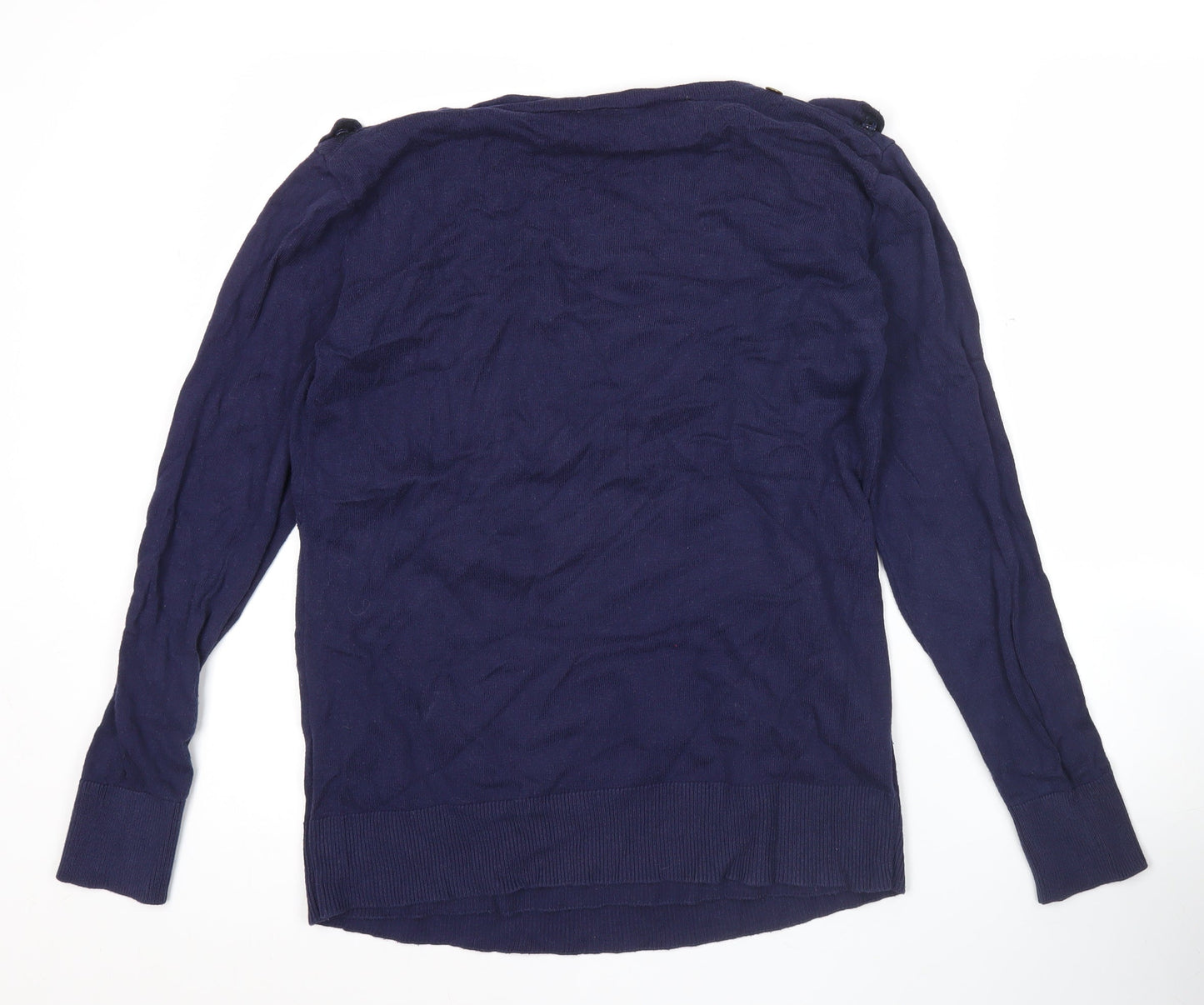 JoJo Maman Bébé Womens Blue Small Pullover Jumper Boat Neck Knit