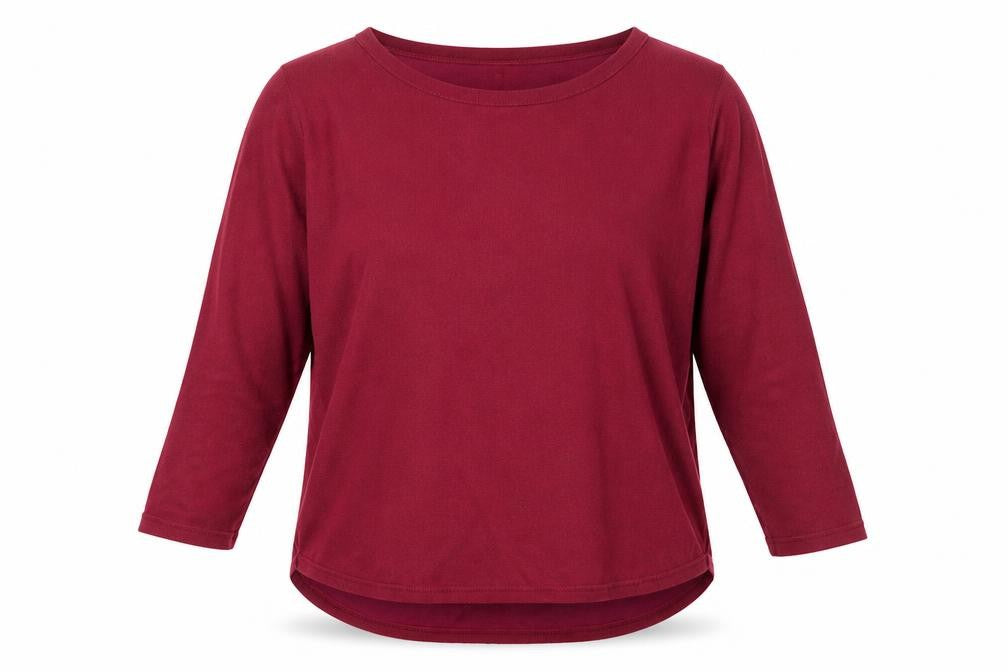 Jigsaw Womens Red Wool Blend 3/4 Sleeve Pullover Jumper XS