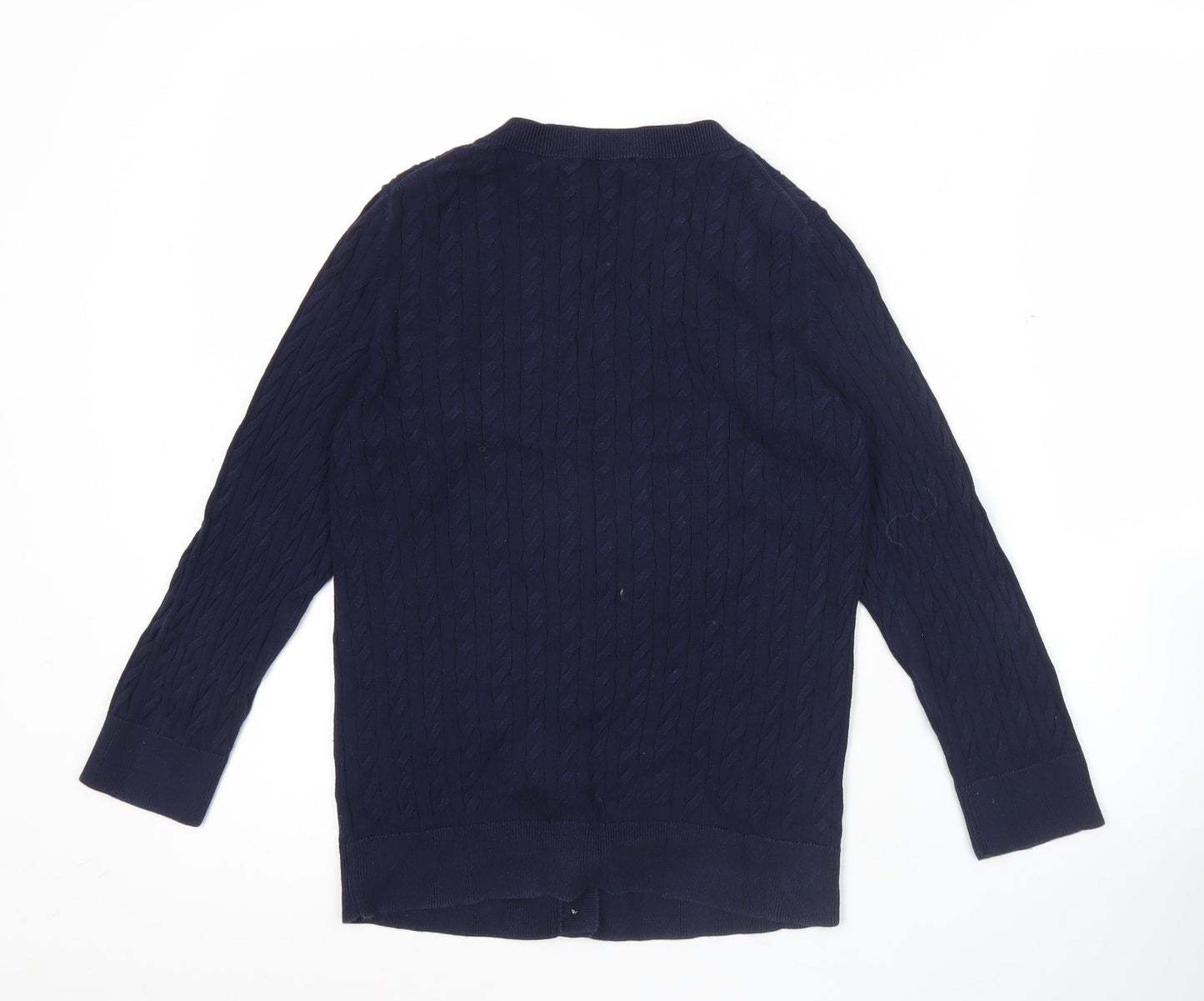 Talbots Womens Blue Cotton Cable-Knit Cardigan Jumper S