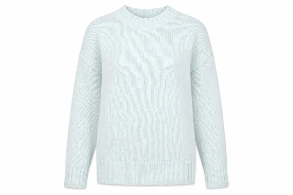 French Connection Womens Blue Crew Neck Chunky Knit Jumper Size S