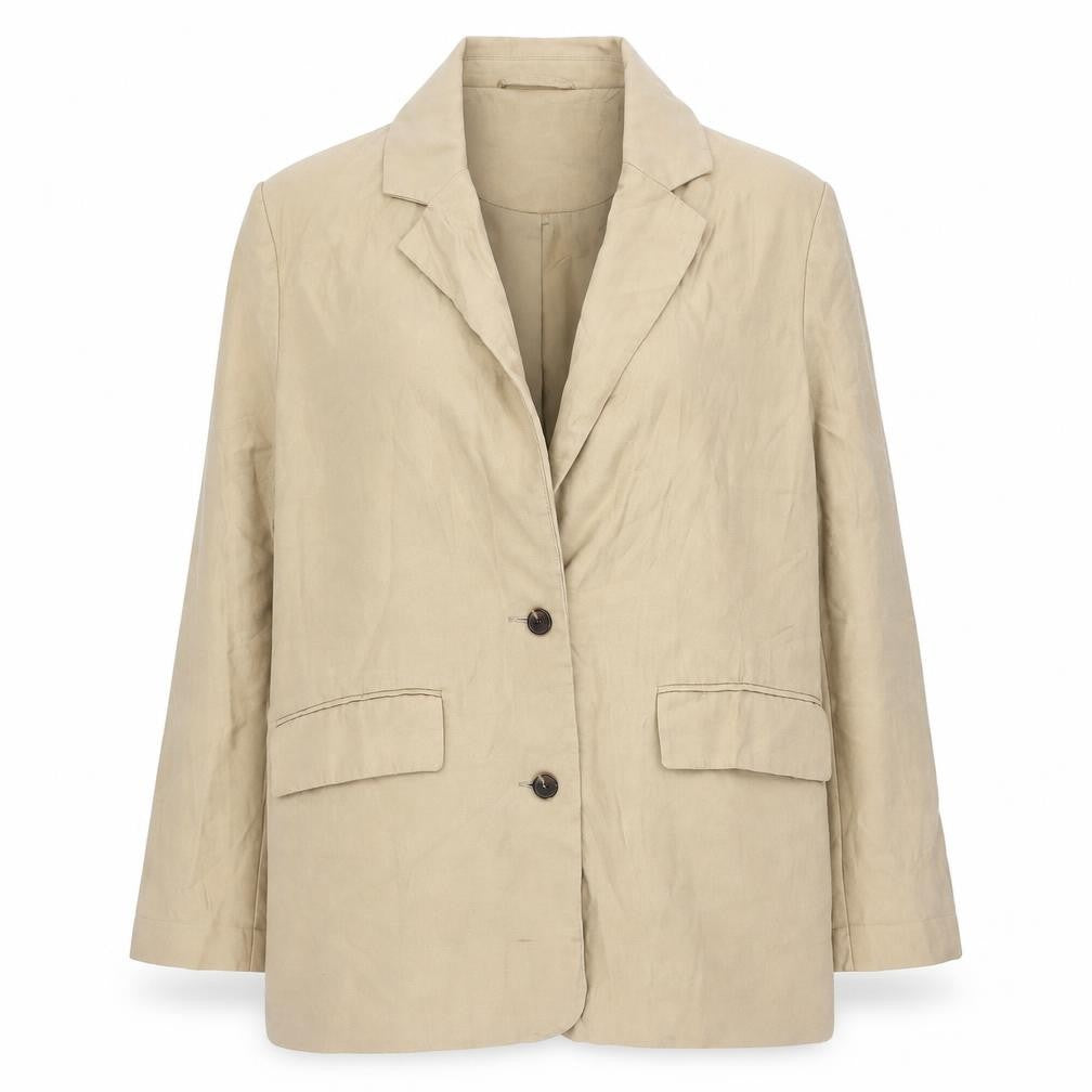 F&F Women’s Beige Double-Breasted Suit Jacket UK 16 Workwear