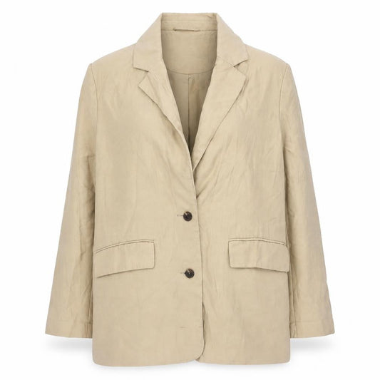 F&F Women’s Beige Double-Breasted Suit Jacket UK 16 Workwear