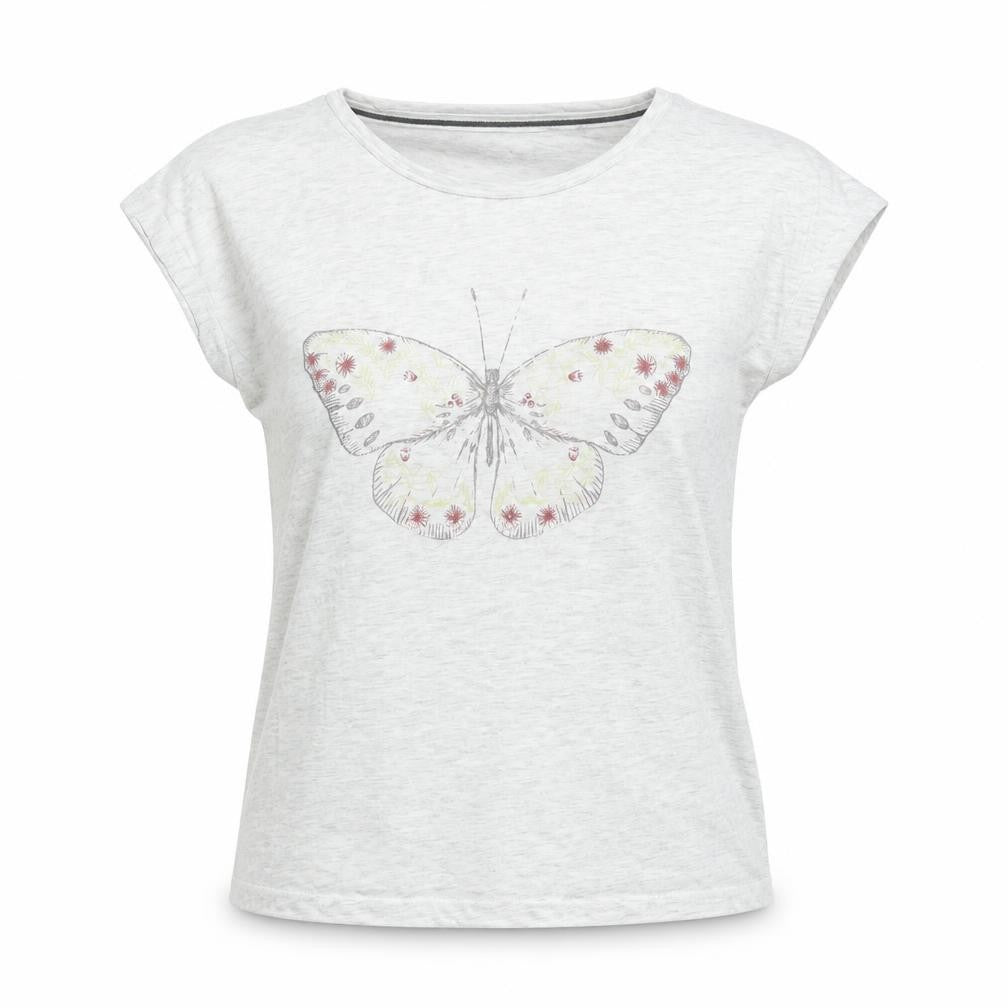 Next Womens Grey Butterfly Print T-Shirt XS Crew Neck Sleeveless