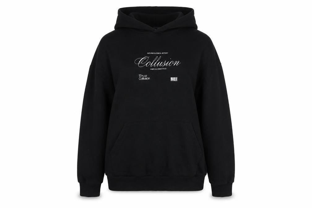 Collusion Womens Black Hoodie UK 10 Pullover Cotton Casual