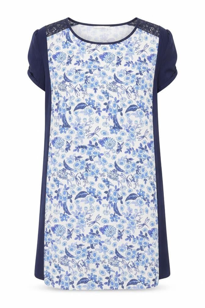 Oasis Women’s Blue Floral Sleeveless Shift Dress Size S