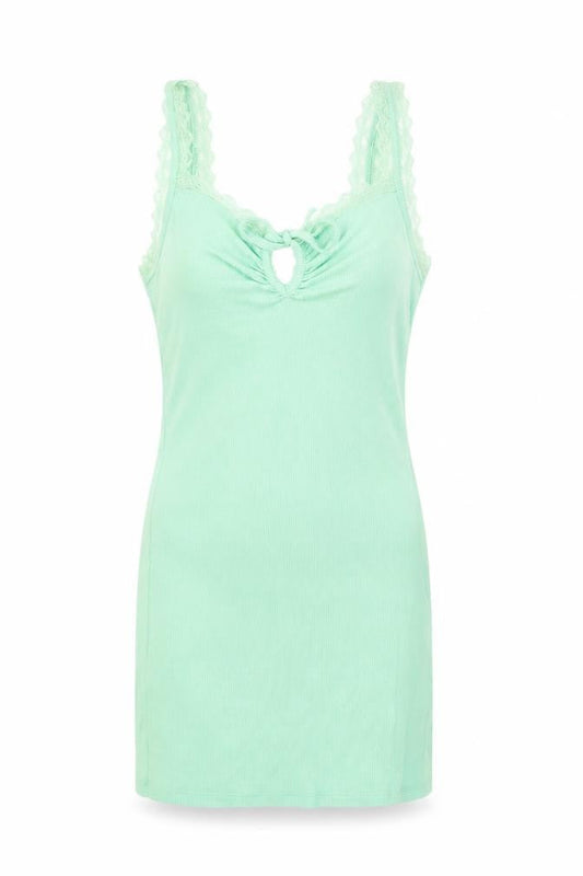 Urban Outfitters Women’s Green Lace Trim XS Slip Mini Dress