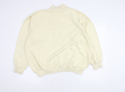 Coconut Womens Club Classics Ivory Pullover Sweatshirt L Embroidered Logo