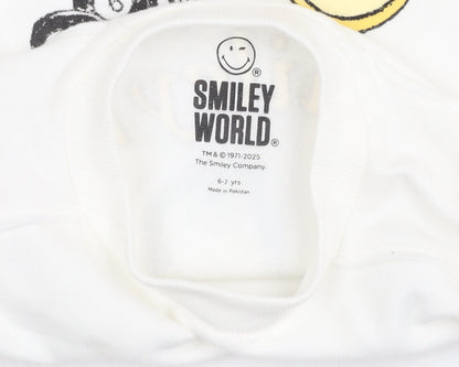 Additional view of Marks & Spencer girls’ white smileyworld graphic pullover sweatshirt 6-7y