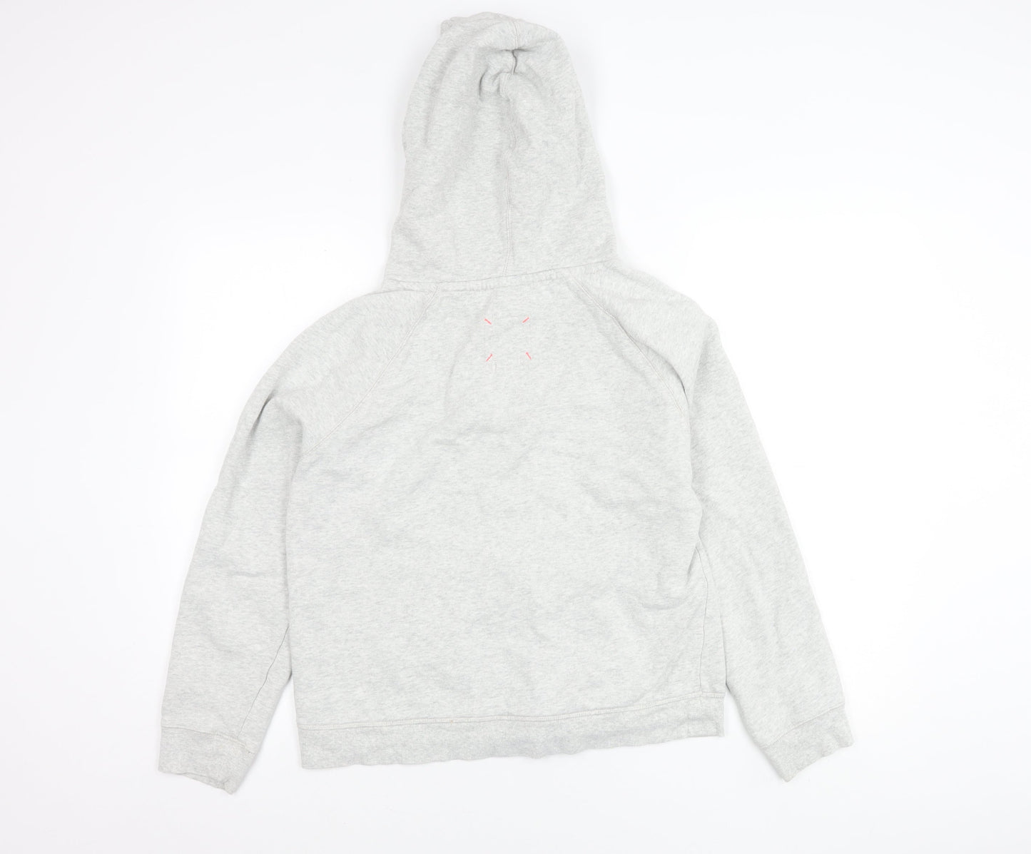 White Stuff Women Grey Cotton Zip Up Hooded Jacket Size 12