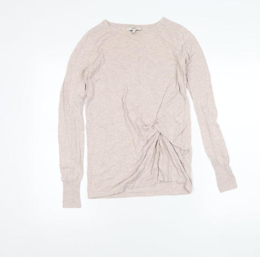 Next Women’s Beige Crew Neck Long Sleeve Pullover Jumper Size 6