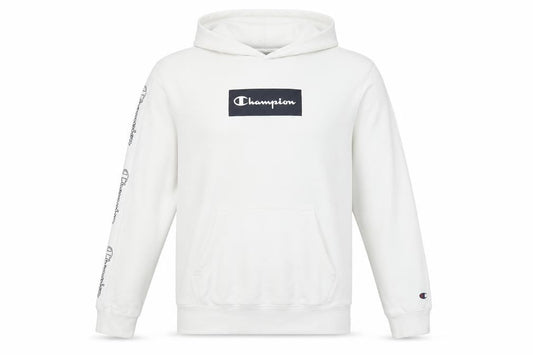 Champion Men's White Pullover Hoodie M Logo Graphic Sportswear