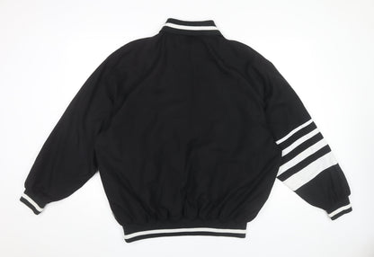 FADE Men's Black Medium 1/4 Zip Basic Jacket with Stripes
