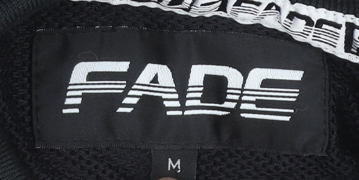 FADE Men's Black Medium 1/4 Zip Basic Jacket with Stripes